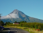 Míříme k Mount Taranaki 3199 m. n. m.